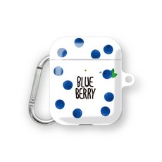 프루그나 과즙팡팡 에어팟 하드케이스 + 카라비너, 블루베리