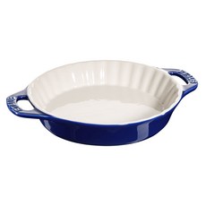 staub 陶瓷餡餅盤焗烤盤/烤箱盤圓形 24cm, 深藍, 1個