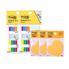 3M Post-it 分類便條貼 683-8KP CV 2入+愛心造型便條貼 3入組, 1套