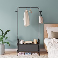 맙소샵 簡約可拆卸式2層收納層架衣架 BRP349, 黑色