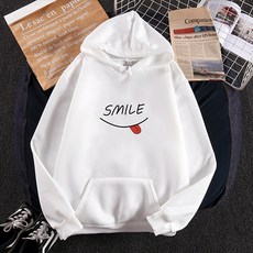 SMILE微笑寬鬆刷毛孕婦連帽T