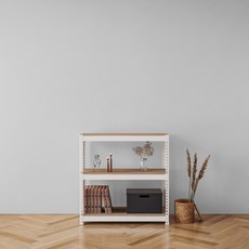 speedrack 免螺絲組裝式鐵製角鋼層架, 白色, 3層