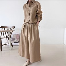 Sugarfun 冬季抽繩襯衫 + 半身裙套裝