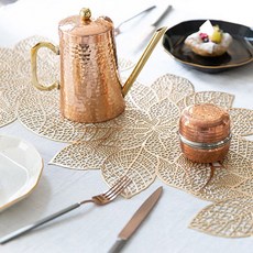 花朵桌旗, 金色, 寬 92cm x 長 35cm, 1個