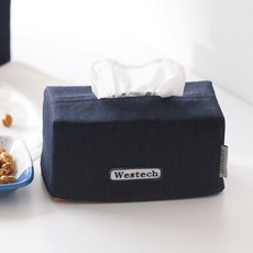 BELLELIFE 丹寧面紙盒, 深藍色