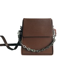 체인장식 미니 가죽 숄더백