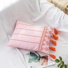 北歐風縫線點綴抱枕, 粉紅色