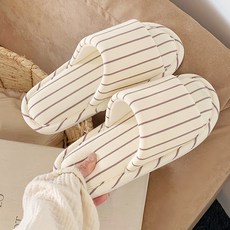 Everhouse柔軟棉質亞麻客廳拖鞋, 奶油紫色, 1個