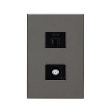 TILINS 網路 8P 1孔 CATV 2路 鎂合金插座, 1個