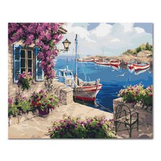 ADICO DIY 繪畫花卉建築正面地中海 PH82 50 x 40cm, 混色