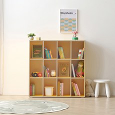 퍼닉에스엠 동그리 800 책장, 옐로우, 3단