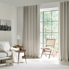 VIEW HOUSE 메이즈 單色遮光窗簾 掛鉤式軌道套組, 奶油色