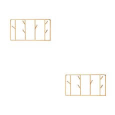 金色鐵製牆面裝飾方形掛鉤 YT_RA1128, 單一顏色, 2個