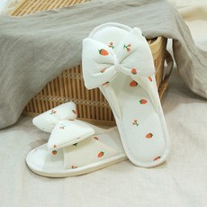 女款滿版插圖室內拖鞋, 絲帶漿果