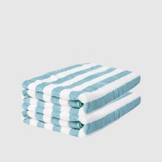 條紋沙灘巾毛巾大中號浴巾水戲游泳RKU-SSAC05, 2個, 綠色