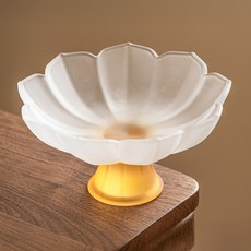 美式公路風霧面花苞高腳甜點水果盤 HR2021, 黃色, 1個