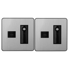 The Art Plus 8孔+CATV 2路串聯插座 2聯用 金屬銀, 2個