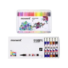 MONAMI 慕那美 彩色筆 48色+油性筆 12色, 混色, 1組