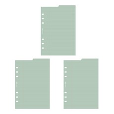 PLEPIC A5 6孔雙面索引墊 手帳補充內頁 橫線 綠色 3入, 1入, 3個