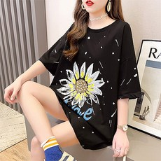 向日葵印花短袖孕婦裝