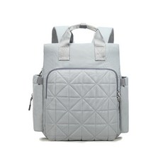 絎縫大口袋後背包, 灰色