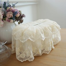 ANDCOTTON 玫瑰康康面紙盒, 象牙白