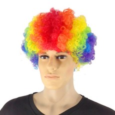 EMOKUBEE 泡麵頭巨大號小丑燙髮假髮, 彩虹