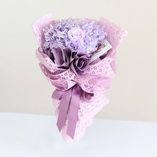 Garden in the City 永生繡球玫瑰花束, 紫色