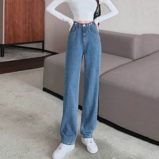 andstyle 女性用魔術腰圍可調節寬版牛仔褲 261442