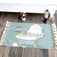 JCP 귀요미 린넨 태슬 발매트, 목욕냥