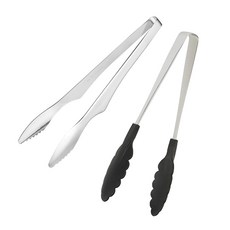田邊 不鏽鋼立式烤肉夾 中 + 尼龍多用途夾組, 混合色, 1套
