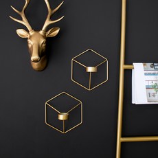 TRENDECO 鐵製復古燭臺 茶蠟燭架 2入, 金色(TIWA133)