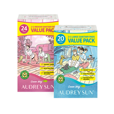 AUDREY SUN Greenway超吸水潔翼型衛生棉 M號 24入+L號 20入, 1套