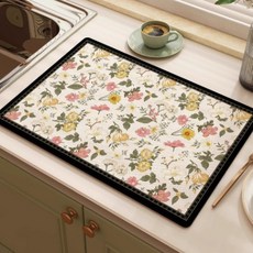 여신 미끄럼 방지 규조토 주방 고급 흡수 속건 식탁매트, 스타일12, 2개, 30 x 50 cm