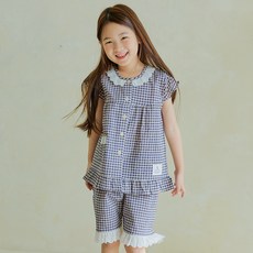 JJiniya 女童透氣Tori純棉短袖睡衣上下套裝