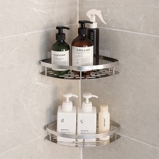 Nature Living Bassum 免鑽孔固定式浴室轉角置物架, 單一顏色, 2個