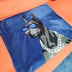 EPLYN 杜賓犬特大尺寸超細纖維按扣毛毯, 單一顏色, 160 x 150 cm, 1個