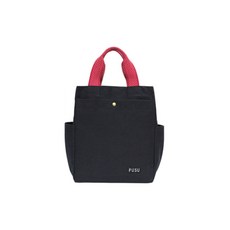 Market A 帆布日常便當袋 黑色 紅色, 1個