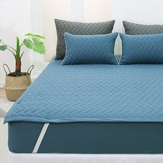 스위트 고정밴딩 누빔 침대패드, 네이비