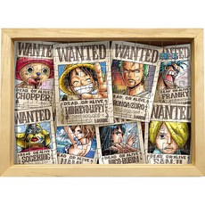 航海王 懸賞單 透明迷你拼圖 + 原木畫框組合 HS104-089, 混合色, 104件