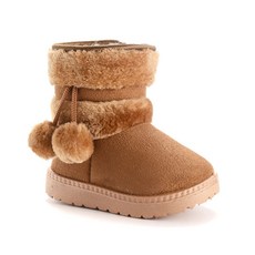 Luluche 女童款毛球雙線毛絨靴