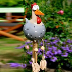 回答雞雕像花園裝飾品灰色, 灰色
