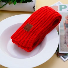 HANNAL RIBON 孩童刺繡皮革針織圍巾