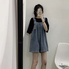 PEONIST 牛仔吊帶短褲連身褲