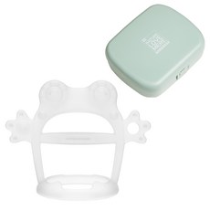 NATURE LOVE MERE 然自母愛 嬰幼兒咀嚼式固齒器 青蛙款+收納盒, 青蛙款, 1個
