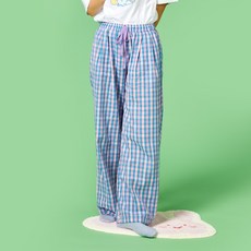 BUTTERSHOP 涼爽泡泡紗格紋涼感透氣居家長褲
