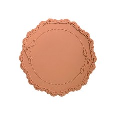 市集感性復古高級矽膠餐墊, 咖啡色, 小號(23 x 23 x 0.5 cm)