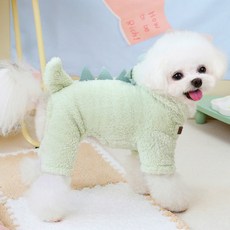 DING DONG PET 恐龍連帽連身衣, 淺綠色, 1個