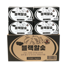 숯깨비 야자 브리켓 미니 블랙알숯, 1000g, 4개