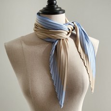 BABISOO 雙拼色百褶菱形圍巾